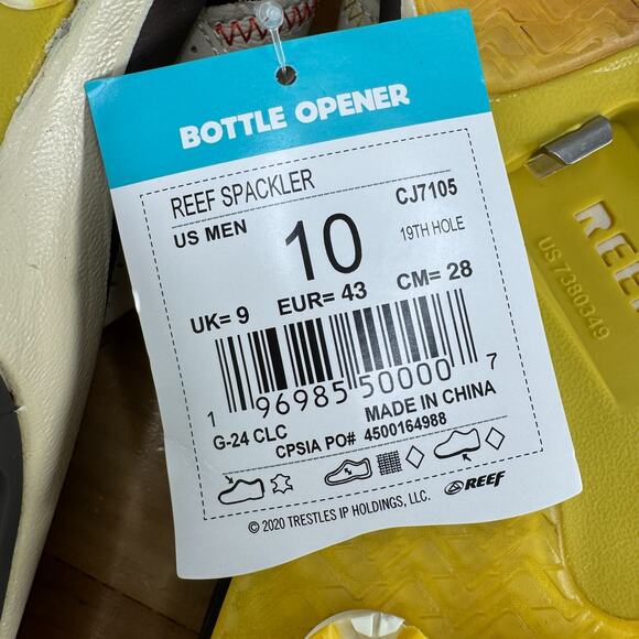 Reef Spackler Golf Sandals Mens Size 10 Limited Edition Flip Flops 19th Hole NEW - Picture 7 of 8